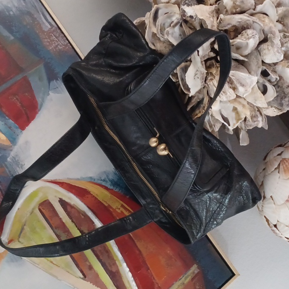 BLACK LEATHER HOBO INTERNATIONAL - Picture 14 of 14